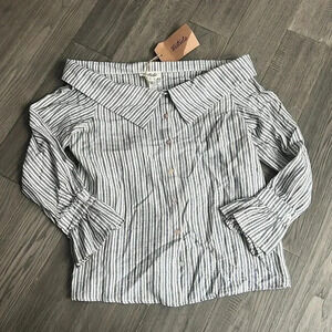 ✨🆕LISTICLE🆕✨ | Off the shoulder linen blend striped  top